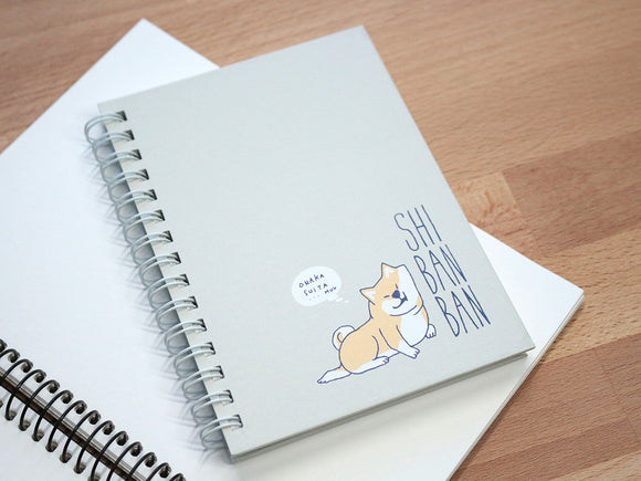 Shibanban系列 Notebook A6 柴犬硬皮記事本 灰色
