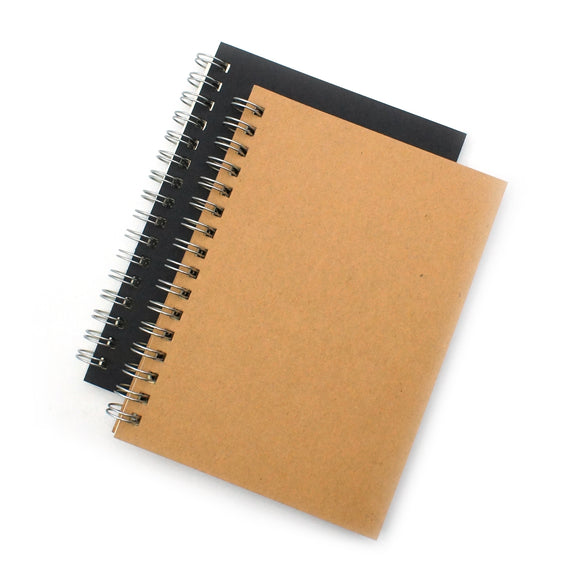 Notebook A6 50頁 天然木色封面雙線圈記事簿 (2本裝)