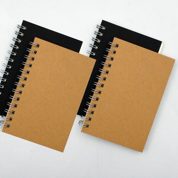 Notepad A7 50頁 線圈記事簿套裝 (4本裝）黑色及原色各2本